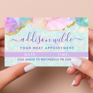 Opal Gemstone Pastel Iridescent Modern Elegant Appointment Card