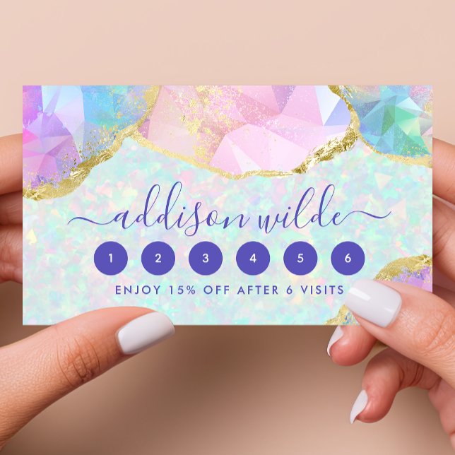 Opal Gemstone Pastel Iridescent Modern Elegant Loyalty Card (Creator Uploaded)