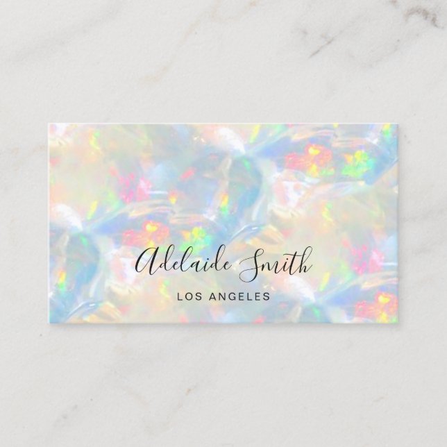 opal gemstone texture background business card (Front)