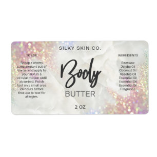 Opal Glitter Body Butter Labels
