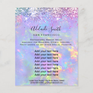opal glitter FAUX holograph Flyer