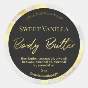 Opal Glitter Gold And Black Body Butter Labels