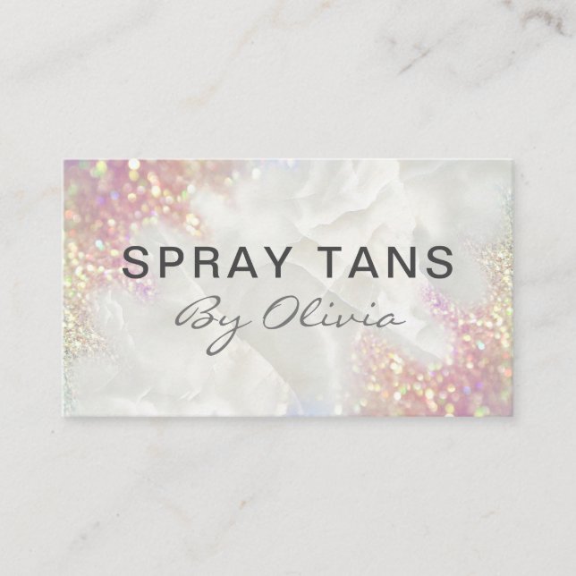 Opal Glitter Spray Tanning Service Business Card (Front)