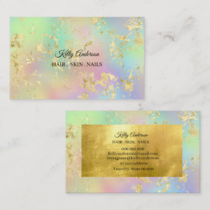 Opal gold textures marble business card