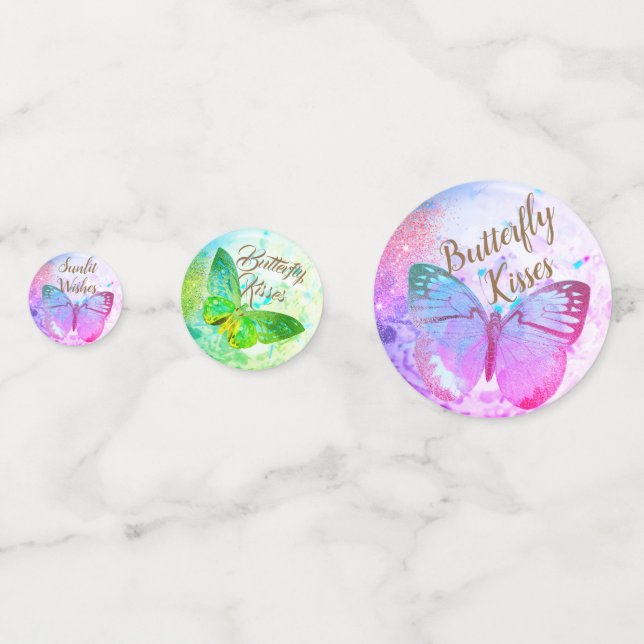 Opal  Golden Rainbow Shimmer Butterflies Confetti (Fronts)