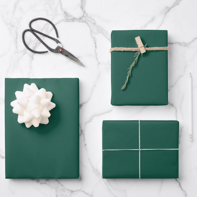 Opal Green Solid Colour Wrapping Paper Sheet (Front)