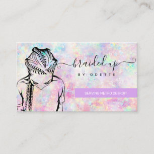 Opal Holographic Hair Braider Stylist  Business Ca Business Card