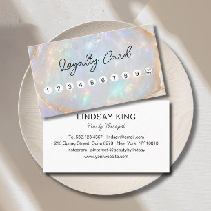 Opal Holographic Marble 10 Loyalty Card