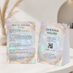 Opal Holographic Marble Salon Pricelist QR Code