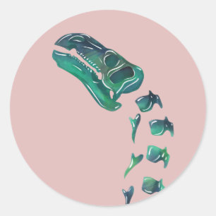 Opal Iguanodon Dinosaur Classic Round Sticker