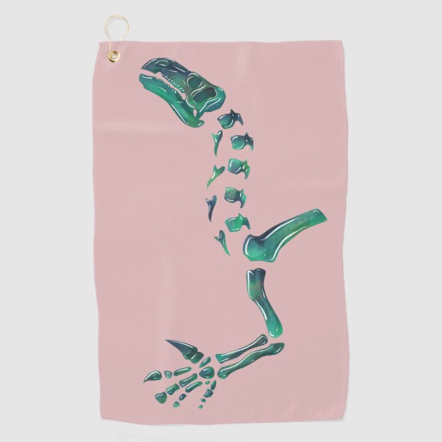 Opal Iguanodon Dinosaur Golf Towel (Front)