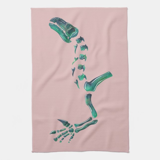 Opal Iguanodon Dinosaur Tea Towel (Vertical)