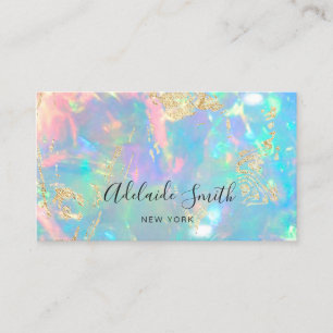opal inspired blue and red business card