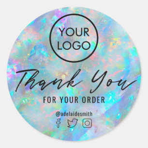  • opal inspired texture thank you  classic round sticker