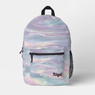 Opal Iridescent Holographic School Backpack