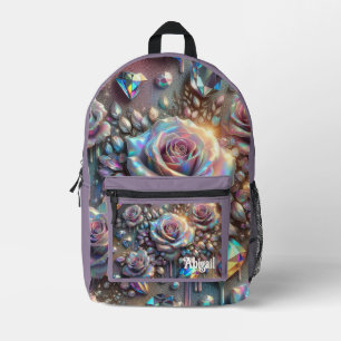 Opal Iridescent Rose School Backpack