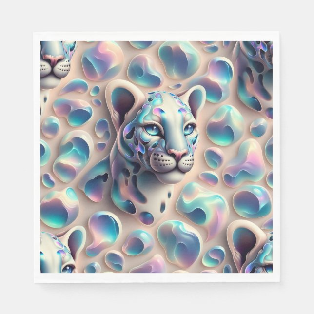 Opal Leopard Print Luxury Napkins (Front)