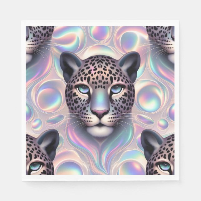 Opal Leopard Print Luxury Napkins (Front)