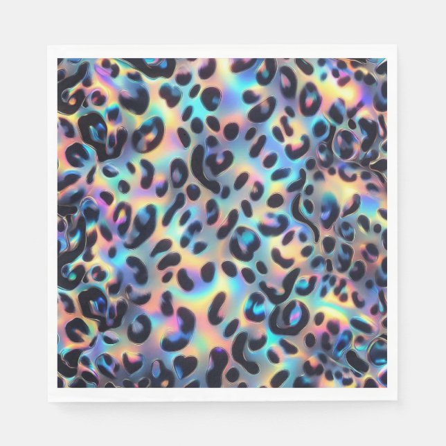 Opal Leopard Print Luxury Napkins (Front)