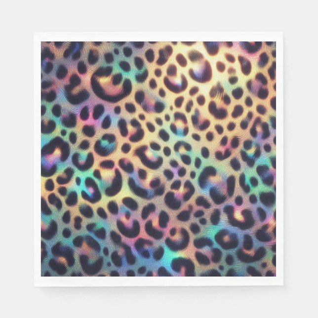 Opal Leopard Print Luxury Napkins (Front)