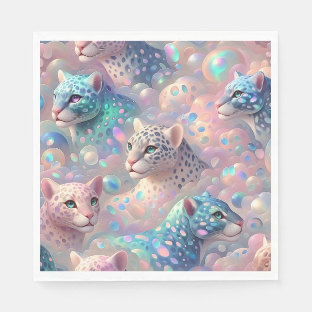 Opal Leopard Print Luxury Napkins (Front)