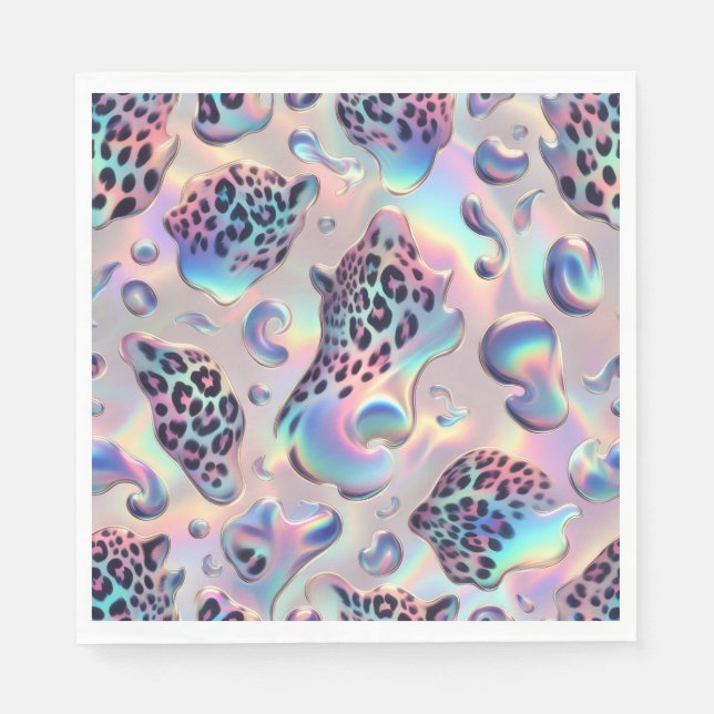 Opal Leopard Print Luxury Napkins (Front)