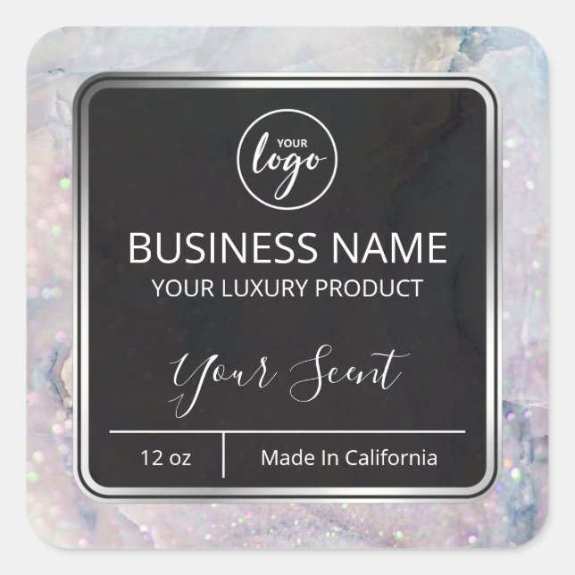 Opal Marble Soy Candle Labels (Front)