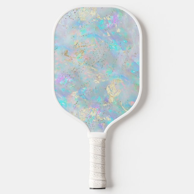 opal mineral faux glitter pickleball paddle (Front)