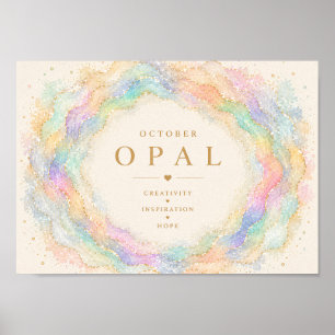 Opal October Birthstone Art Print