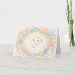 Opal October Birthstone Card