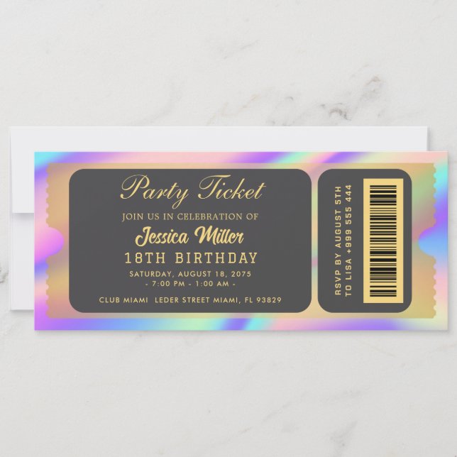 opal Party Ticket Invitation (Front)