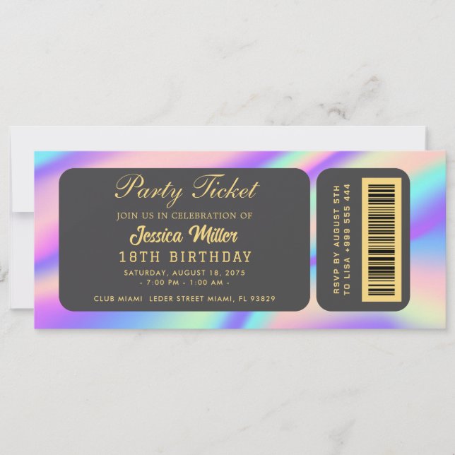 opal Party Ticket Invitation (Front)