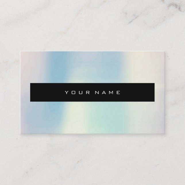 Opal Pearly Blue Ivory Black Fashion Stylist Business Card (Front)