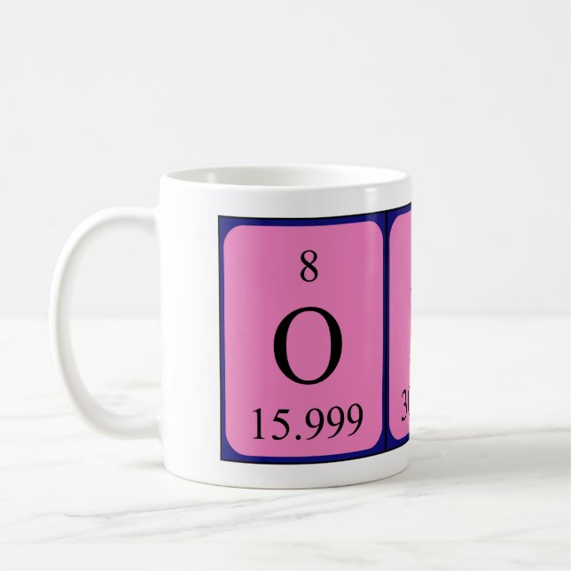 Opal periodic table name mug (Left)