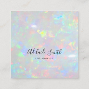 opal photo texture square business card
