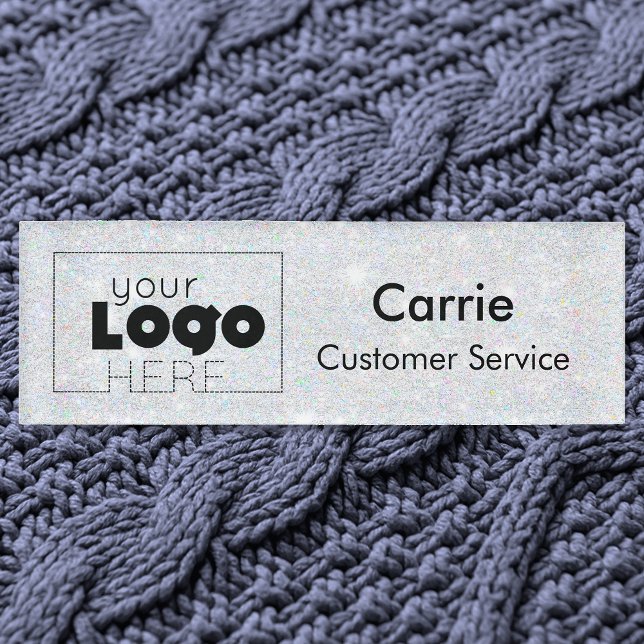 Opal Platinum Glitter Custom Logo Staff Name Tag (Creator Uploaded)
