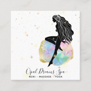 *~* Opal Rainbow Goddess Celestial Magical Square Business Card