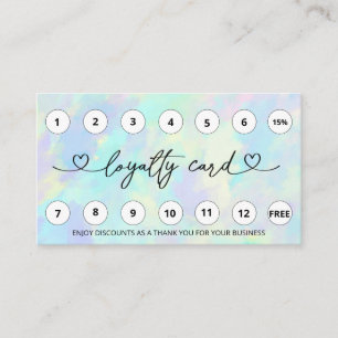 *~* Opal Rainbow Heart QR LOGO Rewards Thank you Loyalty Card