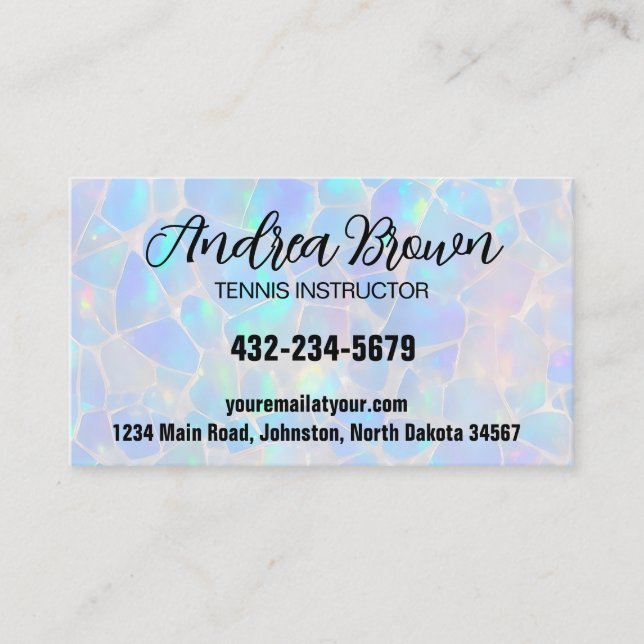 Opal Stone Background Business Card (Front)