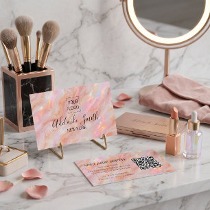 opal stone business card makeup artist elegant
