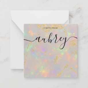 Opal Stone Calligraphy Girly Card