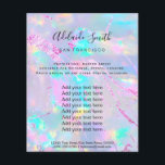 opal stone FAUX holograph purple foil Flyer<br><div class="desc">beauty salon professional makeup artist flyer</div>