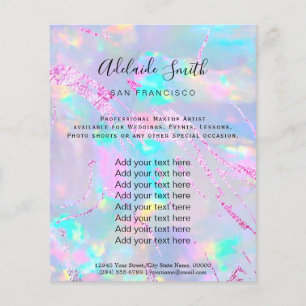 opal stone FAUX holograph purple foil Flyer