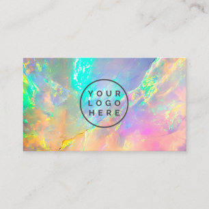Opal Stone Glitter Feminine logo Business Card