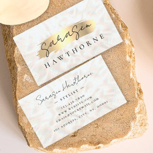 Opal Stone Gold Brush Stroke Luxury Business Card