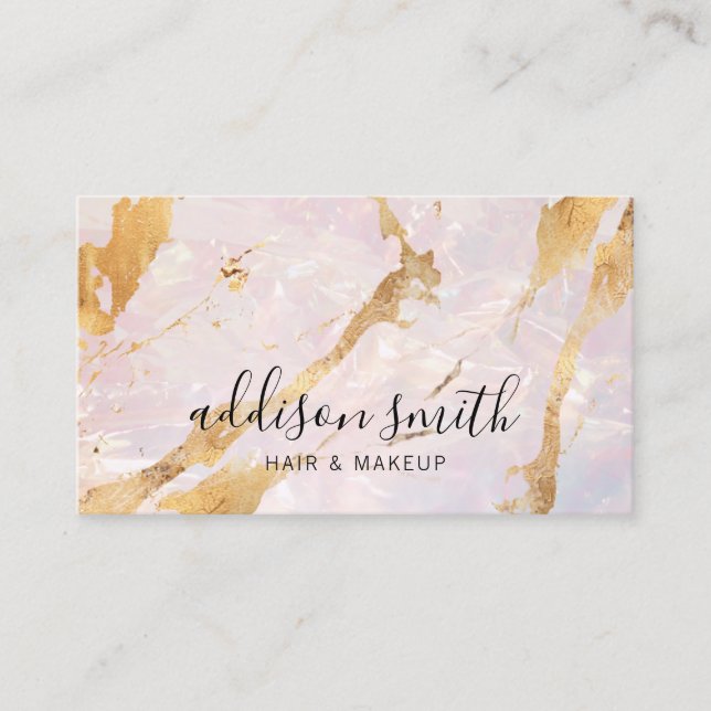Opal Stone Gold Flux Holographic  Business Card (Front)