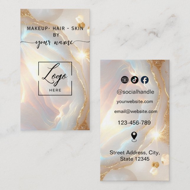 Opal Stone LOGO Modern script Business Card (Front/Back)