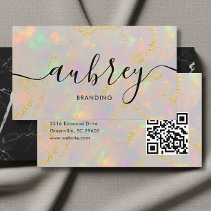 Opal Stone Logo QR Code Business Card
