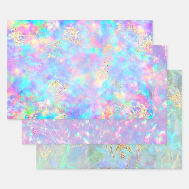 opal texture design wrapping paper sheets (Set)