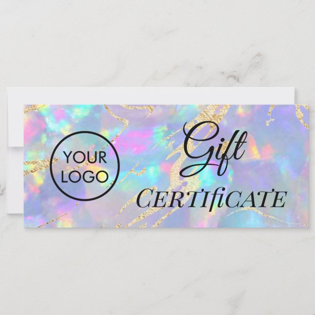 opal texture logo gift certificate (Front)